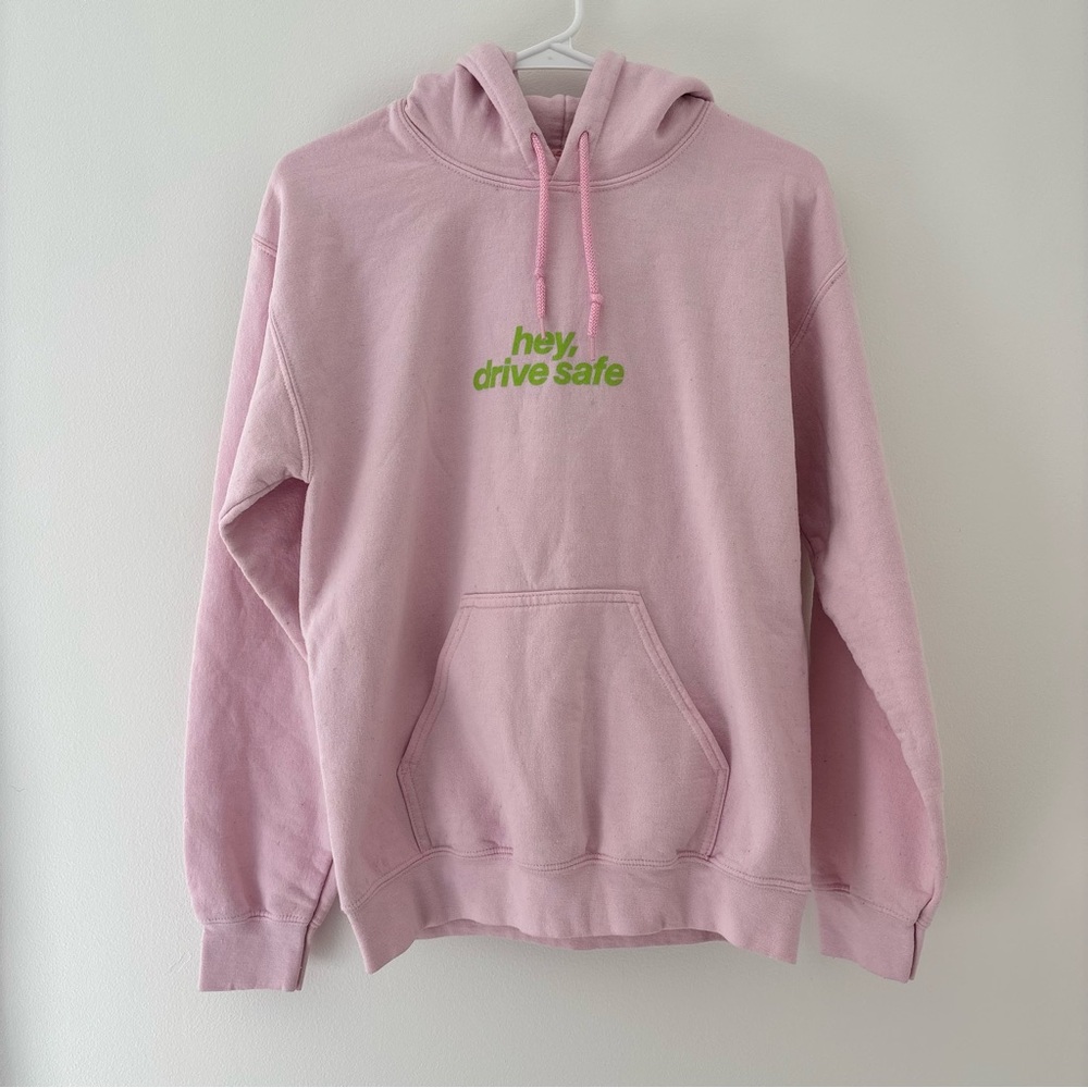 Lonely Ghost Drive Safe Hoodie Light Pink Size S